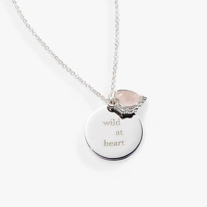 Alex and Ani Wild at Heart duo charm pendant necklace silver chain with pink stone on Tampa Home & Garden Store