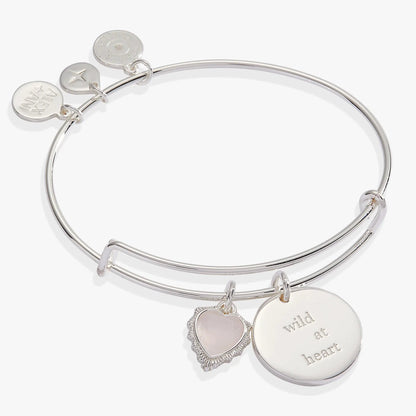 Wild at Heart Duo Charm Bangle with Pink Crystal