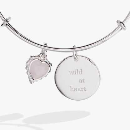 Wild at Heart Duo Charm Bangle with Pink Crystal