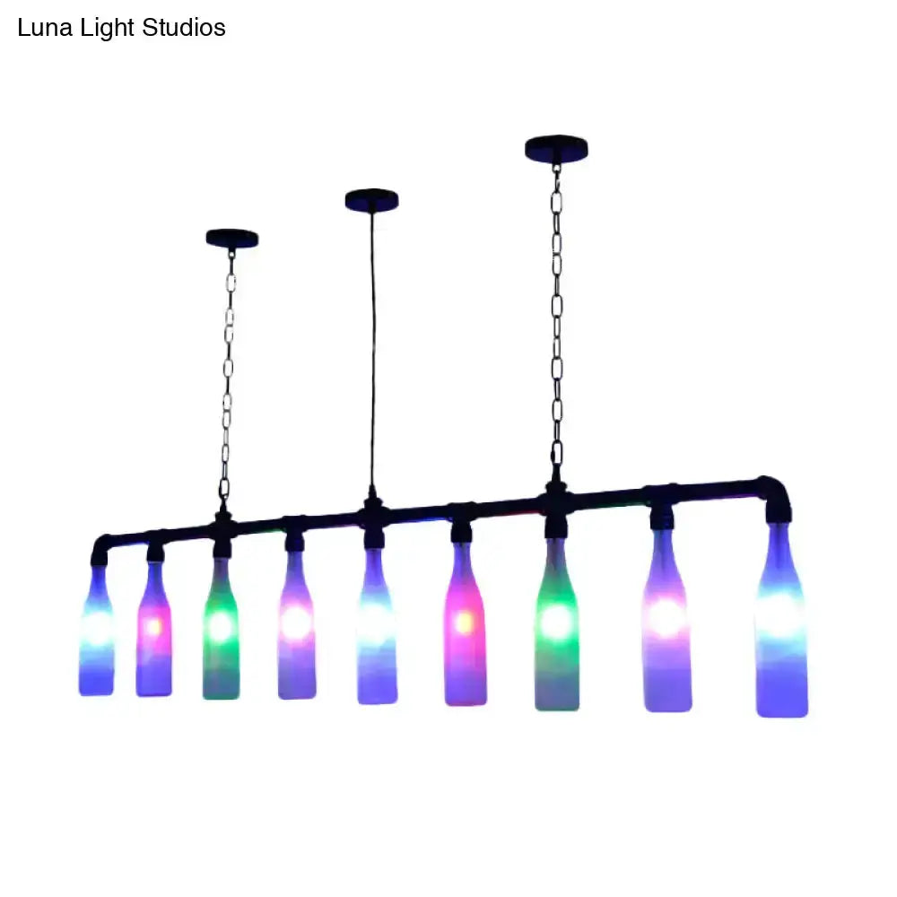 Decorbites modern 7 light wine bottle island pendant with colorful glass shades on Tampa Home & Garden Store