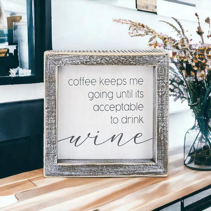 Wine Time Wood Sign for Home and Office Decor