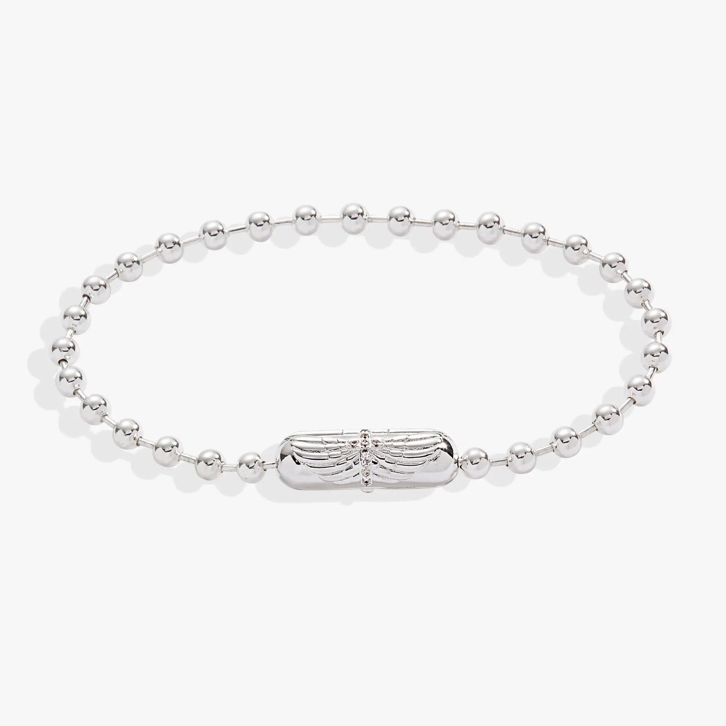 Wings with Cross Barrel Closure Bracelet silver-tone beaded chain Alex and Ani on Tampa Home & Garden Store