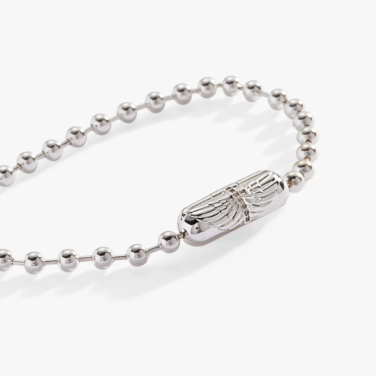 Wings with Cross Barrel Closure Bracelet, silver-tone beaded chain with barrel clasp on Tampa Home & Garden Store