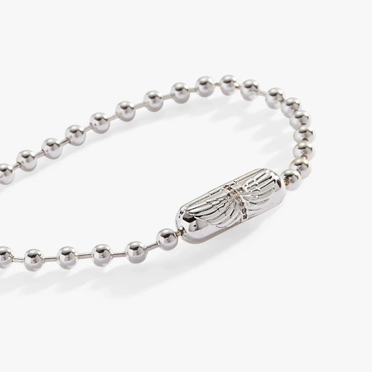 Wings with Cross Barrel Closure Bracelet, silver-tone beaded chain with barrel clasp on Tampa Home & Garden Store