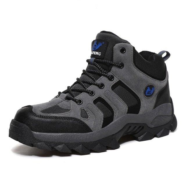 Stevvex men's winter ankle boots with leather and breathable mesh, rugged anti-slip outsole on Tampa Home & Garden Store