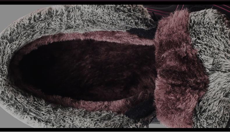Stevvex fur-lined winter boots, warm leather upper, high-top, anti-slip sole on Tampa Home & Garden Store