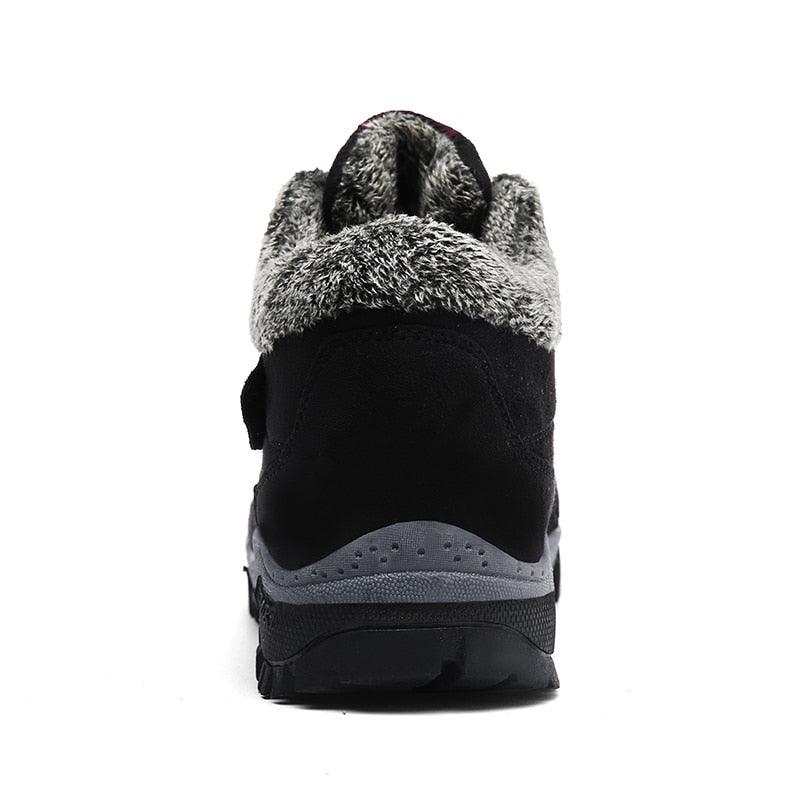Winter boots with fur lining, black high-top ankle boot with grey rubber sole on Tampa Home & Garden Store