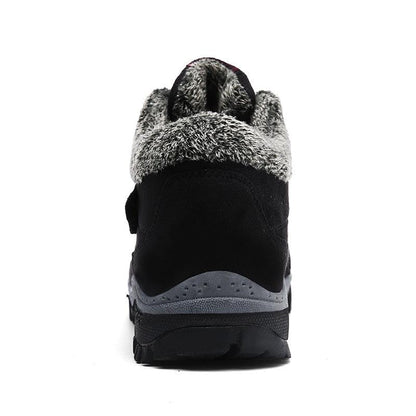 Winter boots with fur lining, black high-top ankle boot with grey rubber sole on Tampa Home & Garden Store