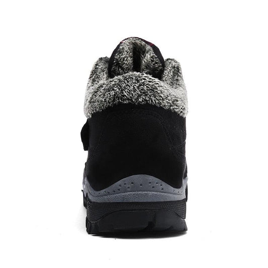 Winter boots with fur lining, black high-top ankle boot with grey rubber sole on Tampa Home & Garden Store