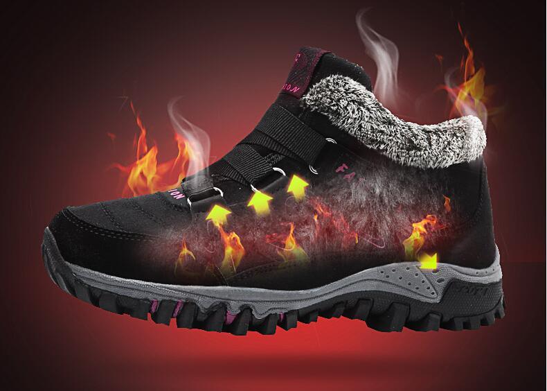 Winter boots with fur Stevvex, black leather snow boots with warm lining and anti-slip sole on Tampa Home & Garden Store