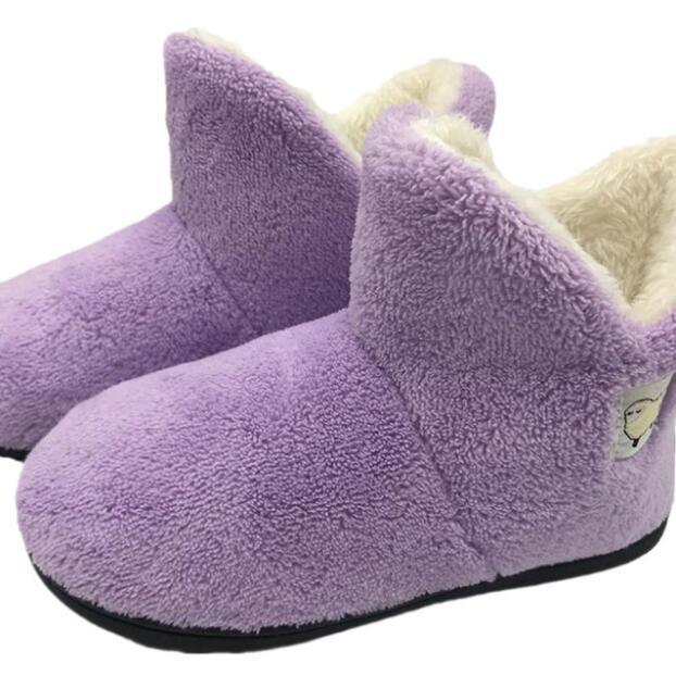 Winter cotton slippers Stevvex lavender with plush lining and memory foam, closed back pair on Tampa Home & Garden Store