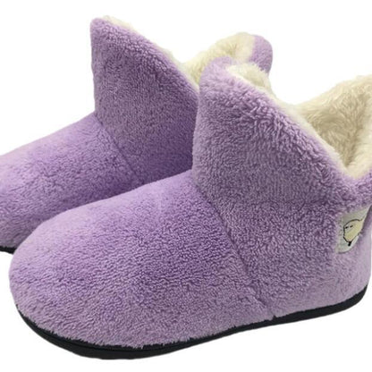 Winter cotton slippers Stevvex lavender with plush lining and memory foam, closed back pair on Tampa Home & Garden Store