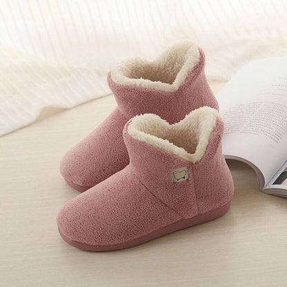 Stevvex pink women's winter slippers with faux fur lining memory foam closed back on Tampa Home & Garden Store