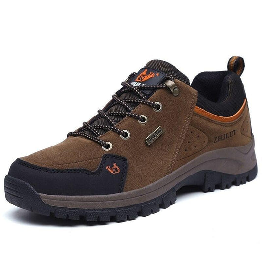 Stevvex winter hiking shoes brown suede upper, rugged non-slip outsole athletic footwear on Tampa Home & Garden Store