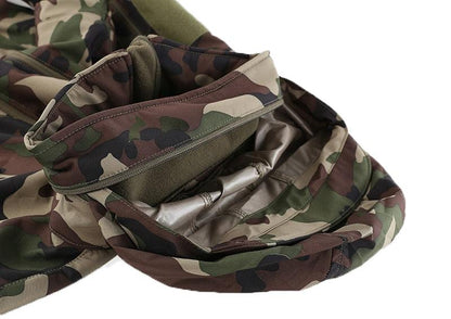 Stevvex men's camouflage winter fleece jacket with hood, soft warm lining, sport jacket on Tampa Home & Garden Store