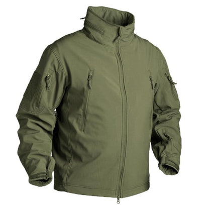 Winter Fleece Jacket Men Stevvex olive green with front zip and multiple zip pockets on Tampa Home & Garden Store
