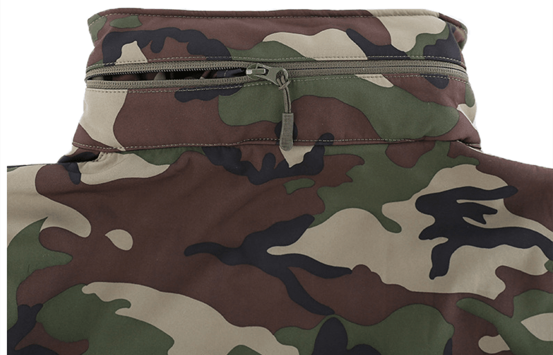 Men's camouflage winter fleece jacket with stand collar and zip Stevvex sport jacket on Tampa Home & Garden Store