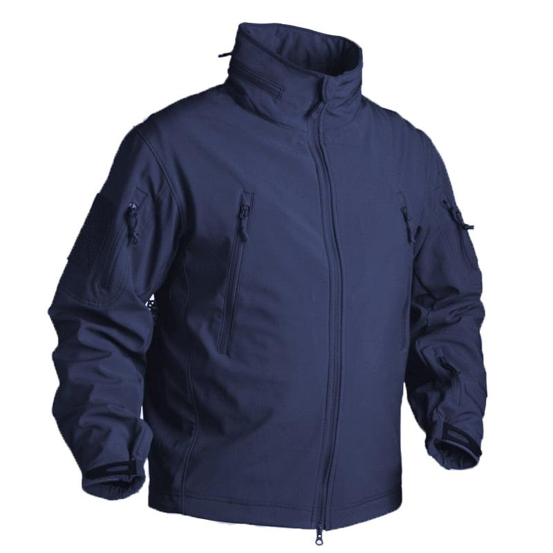 Stevvex navy winter fleece jacket for men with zip pockets, sport jacket on Tampa Home & Garden Store