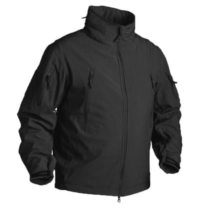 Winter fleece jacket for men, black waterproof tactical sport coat with zip pockets on Tampa Home & Garden Store