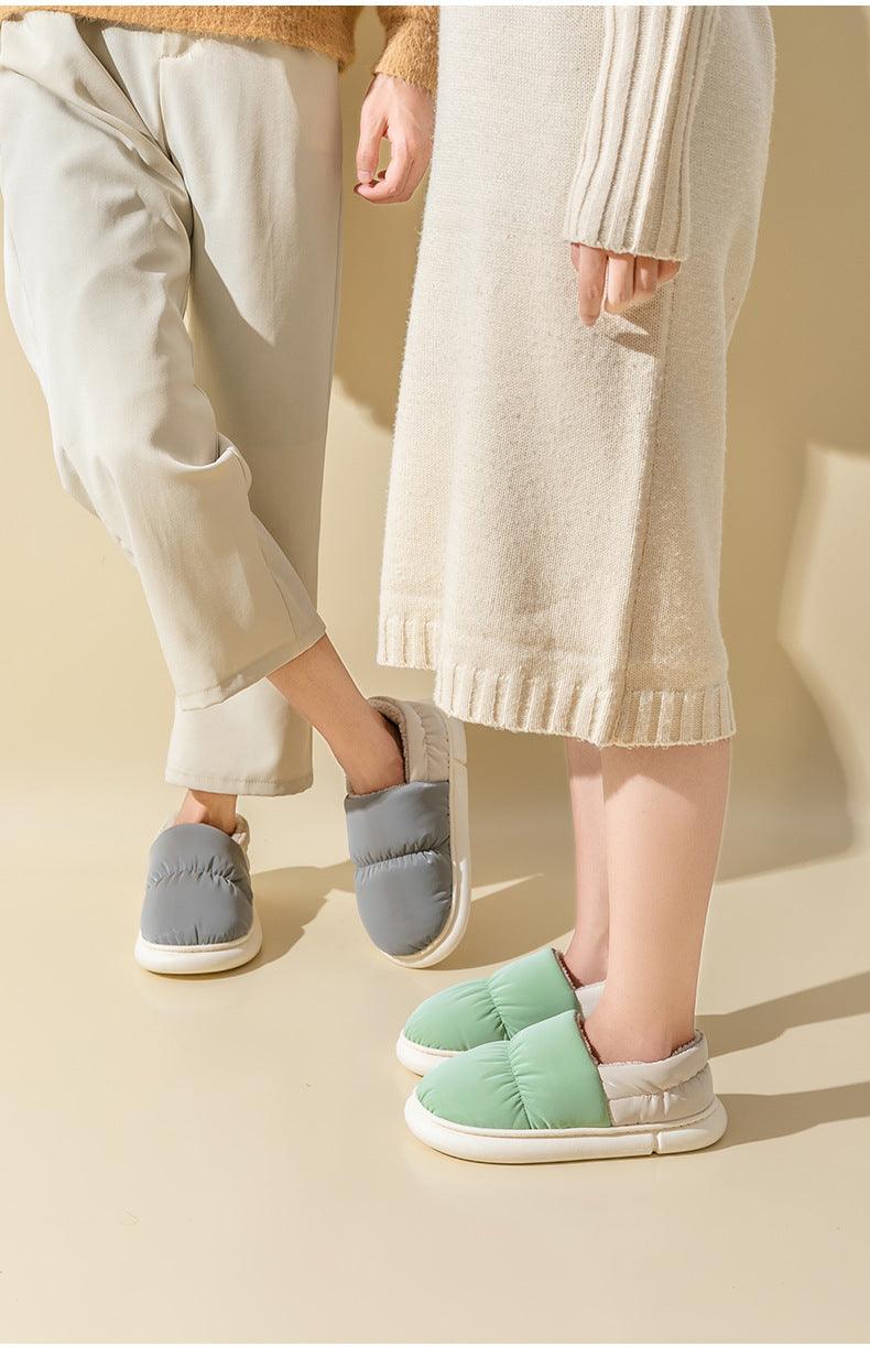 Stevvex fur slippers gray and mint green padded upper memory foam sole on Tampa Home & Garden Store
