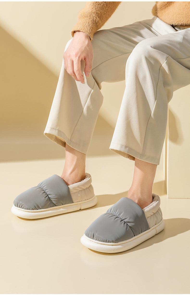 Stevvex warm fur slippers gray padded indoor slippers with plush lining memory foam sole on Tampa Home & Garden Store
