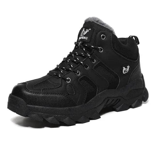 Winter Leather Boots for Men with Fur Warmth