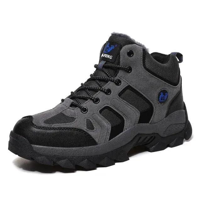 Winter Leather Boots for Men with Fur Warmth