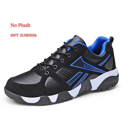 Stevvex men's sneakers black leather waterproof lace-up casual walking shoes on Tampa Store on Tampa Home & Garden Store