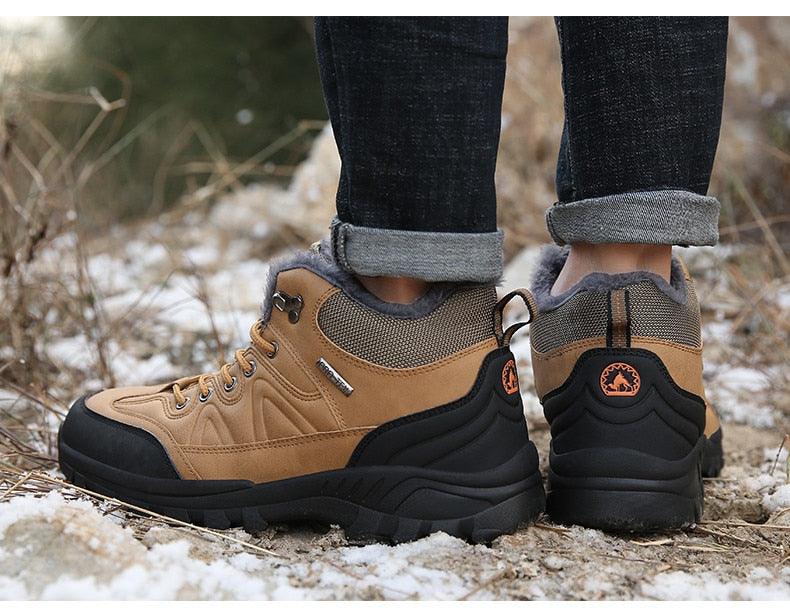 Winter men's boots in tan leather with fur lining and non-slip sole Stevvex ST85SH2280EKY on Tampa Home & Garden Store
