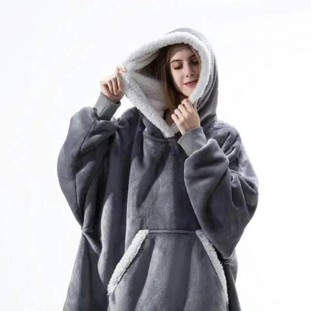 Winter oversized wearable blanket hoodie Stevvex STIL9974OVSHH unisex hooded sweatshirt on Tampa Home & Garden Store