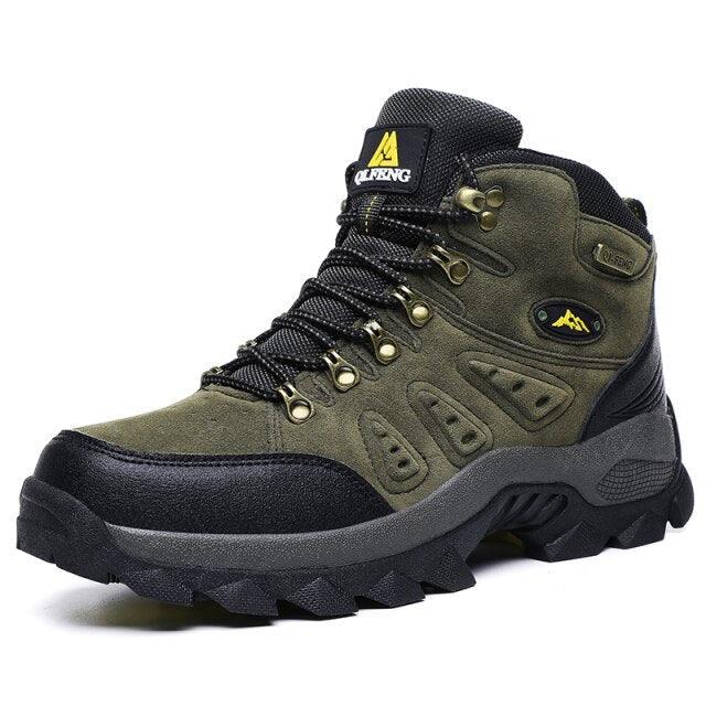 Stevvex Winter Plush Warm Boots olive green waterproof hiking boot with rugged outsole on Tampa Home & Garden Store