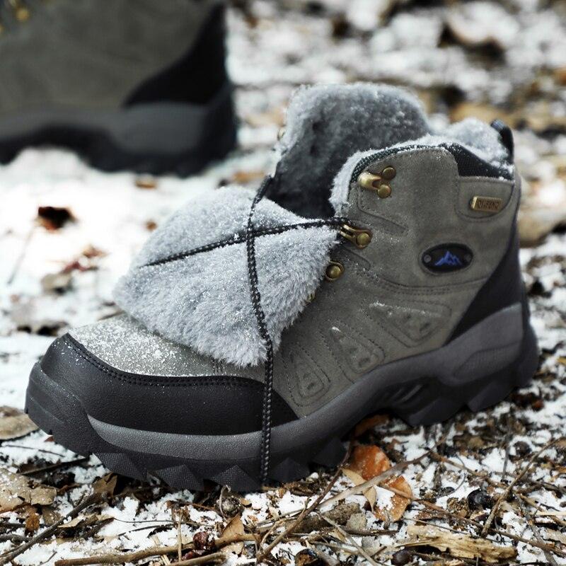 Stevvex winter men's boots, grey fleece lining, waterproof suede upper, non-slip outsole on Tampa Home & Garden Store