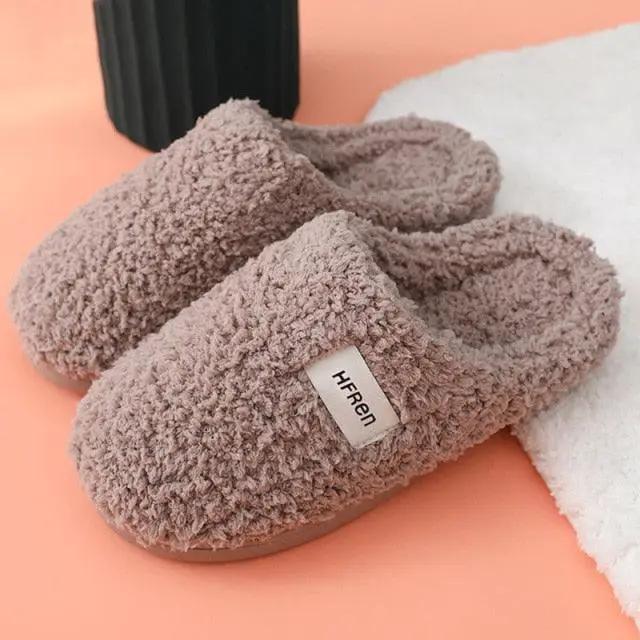 Winter Plush Cotton Slippers with Memory Foam