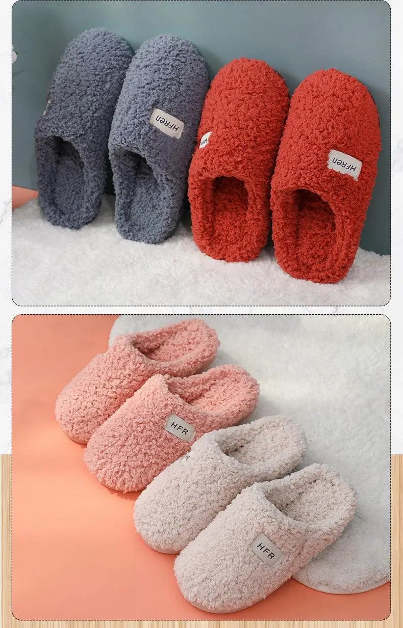 Winter Plush Cotton Slippers with Memory Foam