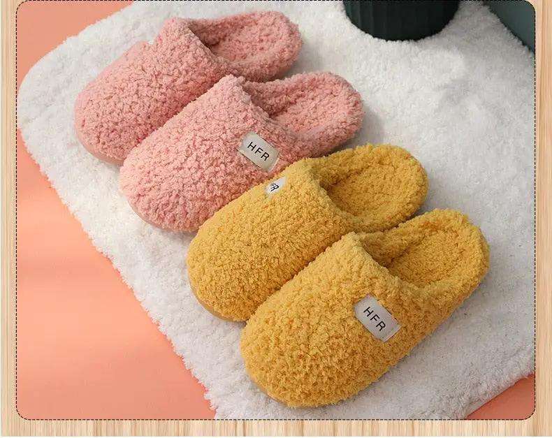 Winter Plush Cotton Slippers with Memory Foam