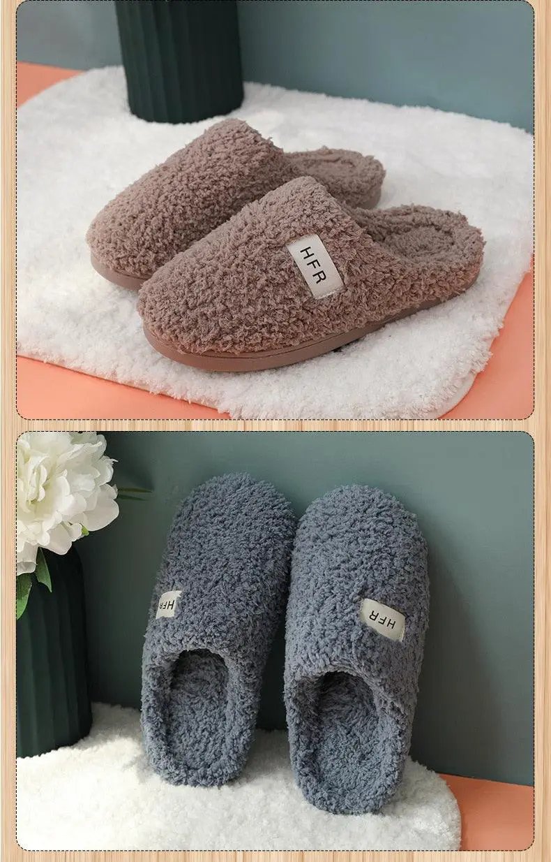 Winter Plush Cotton Slippers with Memory Foam
