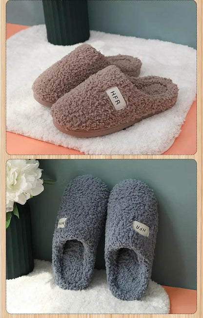 Winter Plush Cotton Slippers with Memory Foam