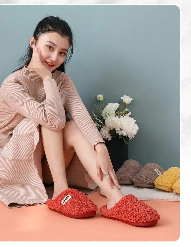 Winter Plush Cotton Slippers with Memory Foam