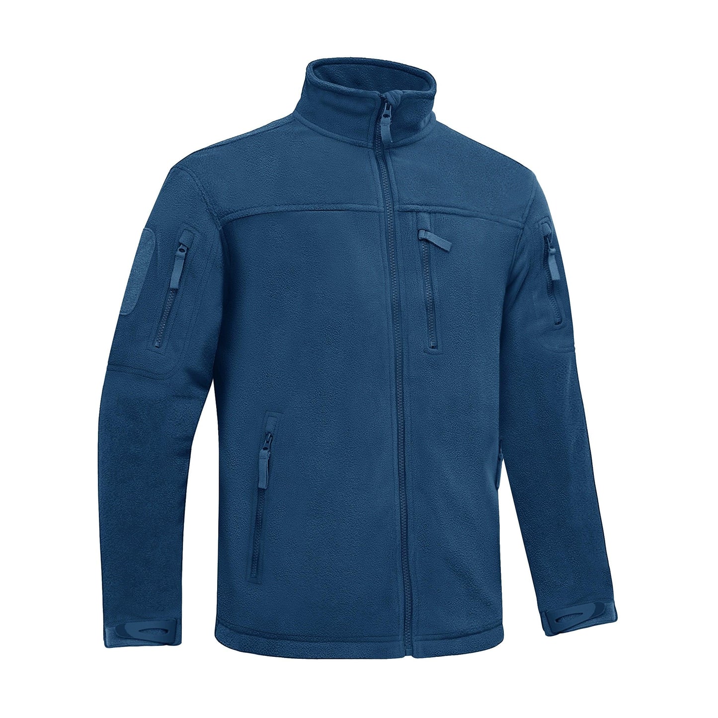 Winter Tactical Fleece Jacket blue full-zip with multiple pockets on Tampa Home & Garden Store
