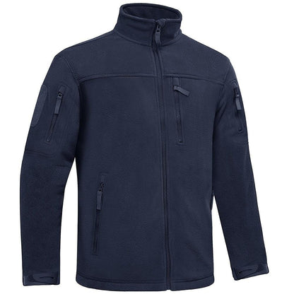 Stevvex Winter Tactical Fleece Jacket navy fleece with multiple zip pockets for men on Tampa Home & Garden Store