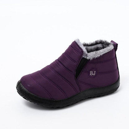 Stevvex purple waterproof winter boots for women with soft fur lining and anti-slip sole on Tampa Home & Garden Store