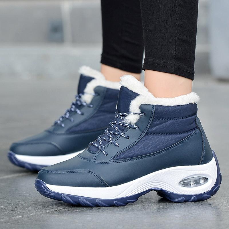 Stevvex winter sneakers blue high-top fur-lined anti-slip sole ST85SH1452SYK on Tampa Home & Garden Store