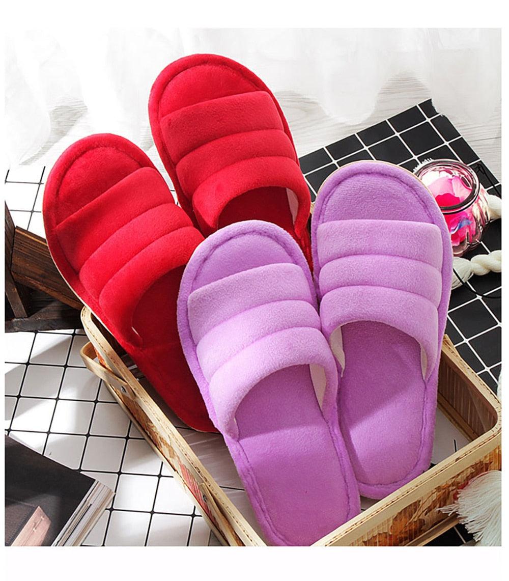 Stevvex women's plush memory-foam slippers red and lilac with anti-skid sole 2 pairs on Tampa Home & Garden Store