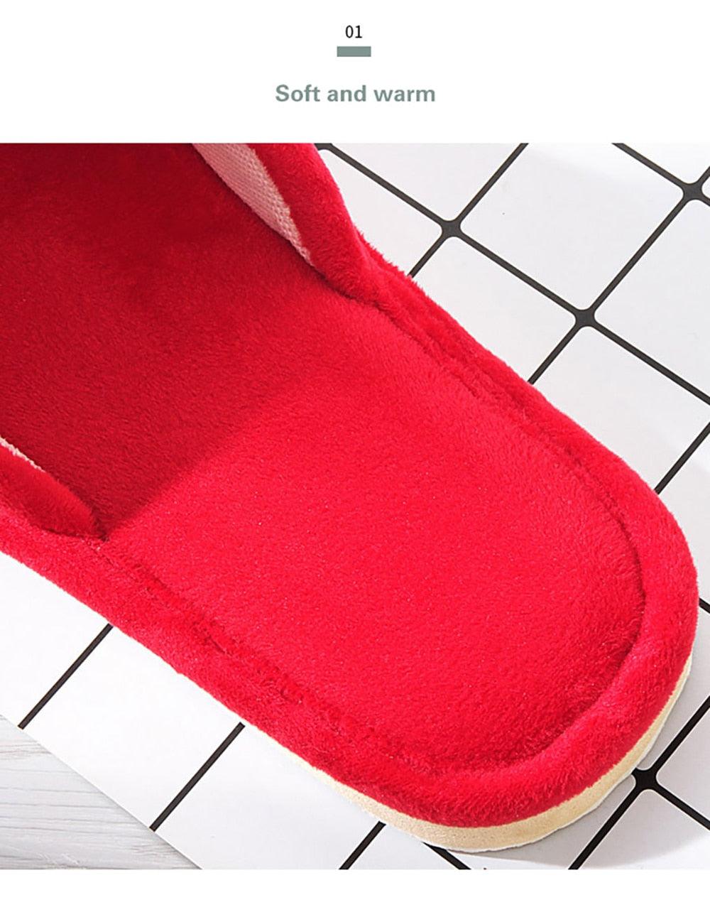 Stevvex red plush women slippers with memory foam, anti-skid sole slip-on house shoes on Tampa Home & Garden Store