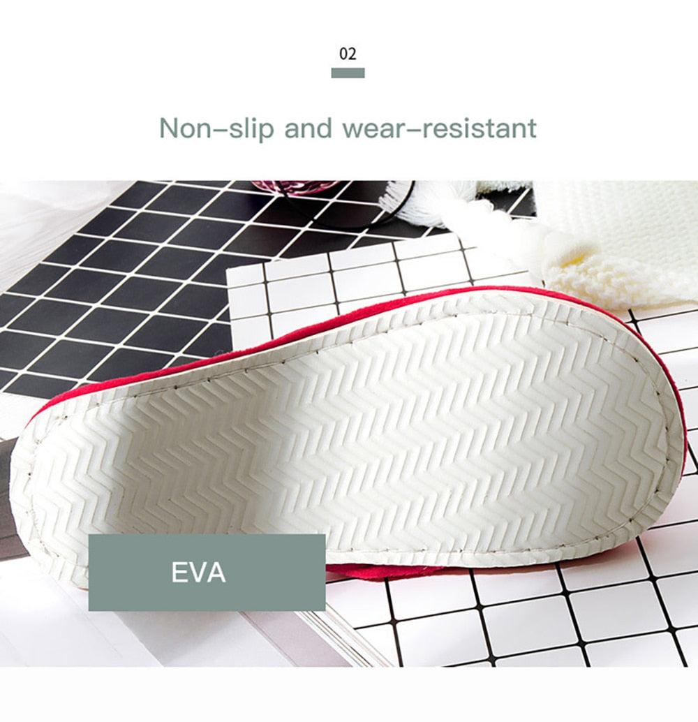 Stevvex winter women slippers with EVA sole and red trim, white non-slip tread, memory foam comfort on Tampa Home & Garden Store