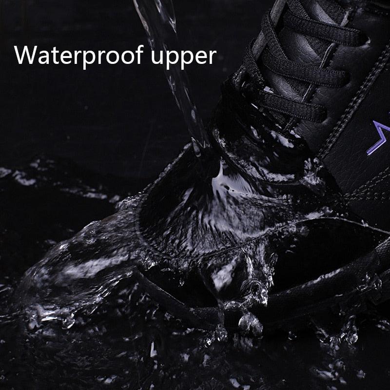 Stevvex winter boots waterproof upper, black ankle hiking boot with plush lining on Tampa Home & Garden Store