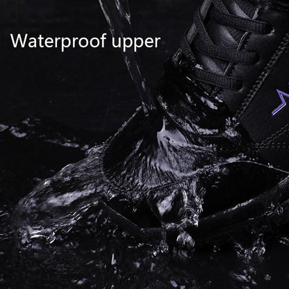 Stevvex winter boots waterproof upper, black ankle hiking boot with plush lining on Tampa Home & Garden Store