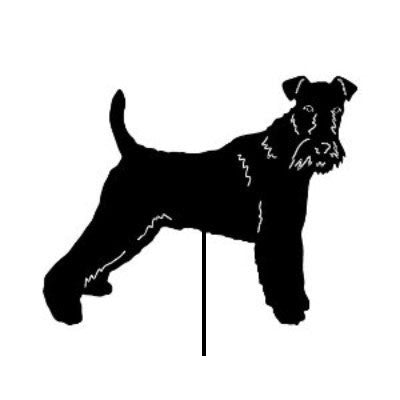 Wire Fox Terrier garden stake wall hanging black metal Rustica Ornamentals lawn ornament on Tampa Home & Garden Store