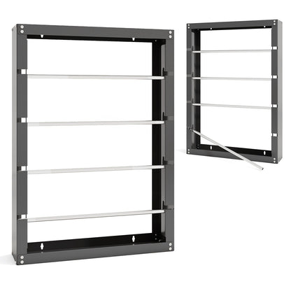 Estante para carretes de alambre con 4 varillas para uso eléctrico industrial y minorista - Gris
