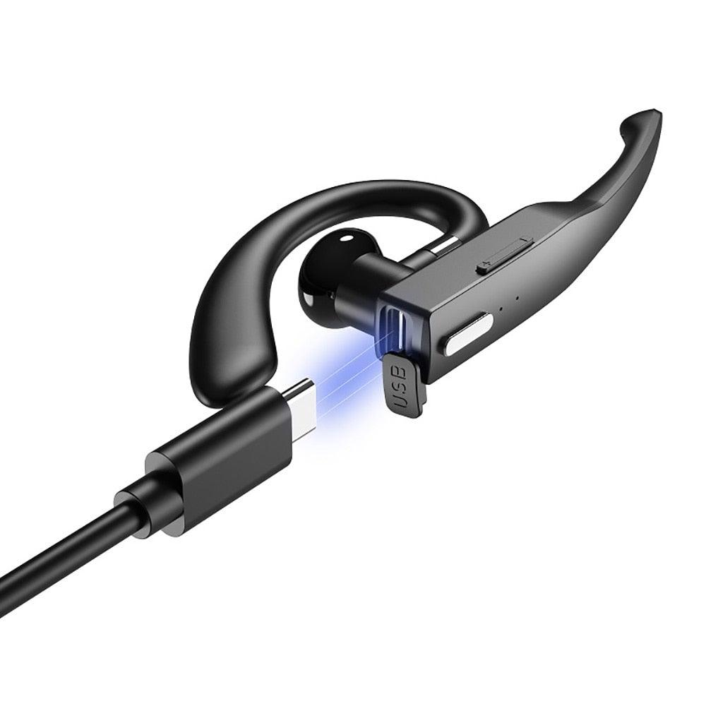 Stevvex wireless Bluetooth over-ear headset with charging case and LED display black on Tampa Home & Garden Store